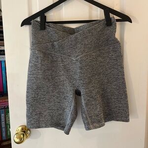 Gray Ribbed Colsie Biker Shorts